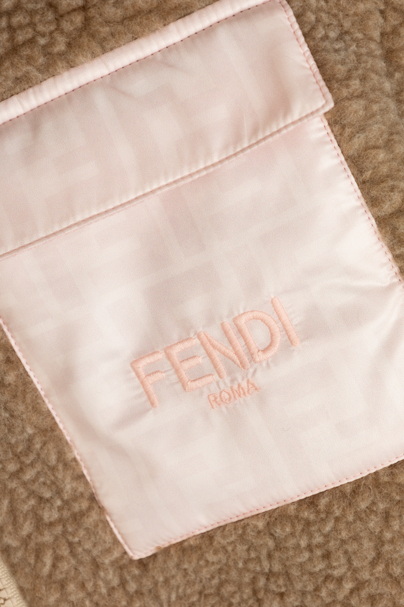 Brown Jacket with logo Fendi Kids - Vitkac Italy